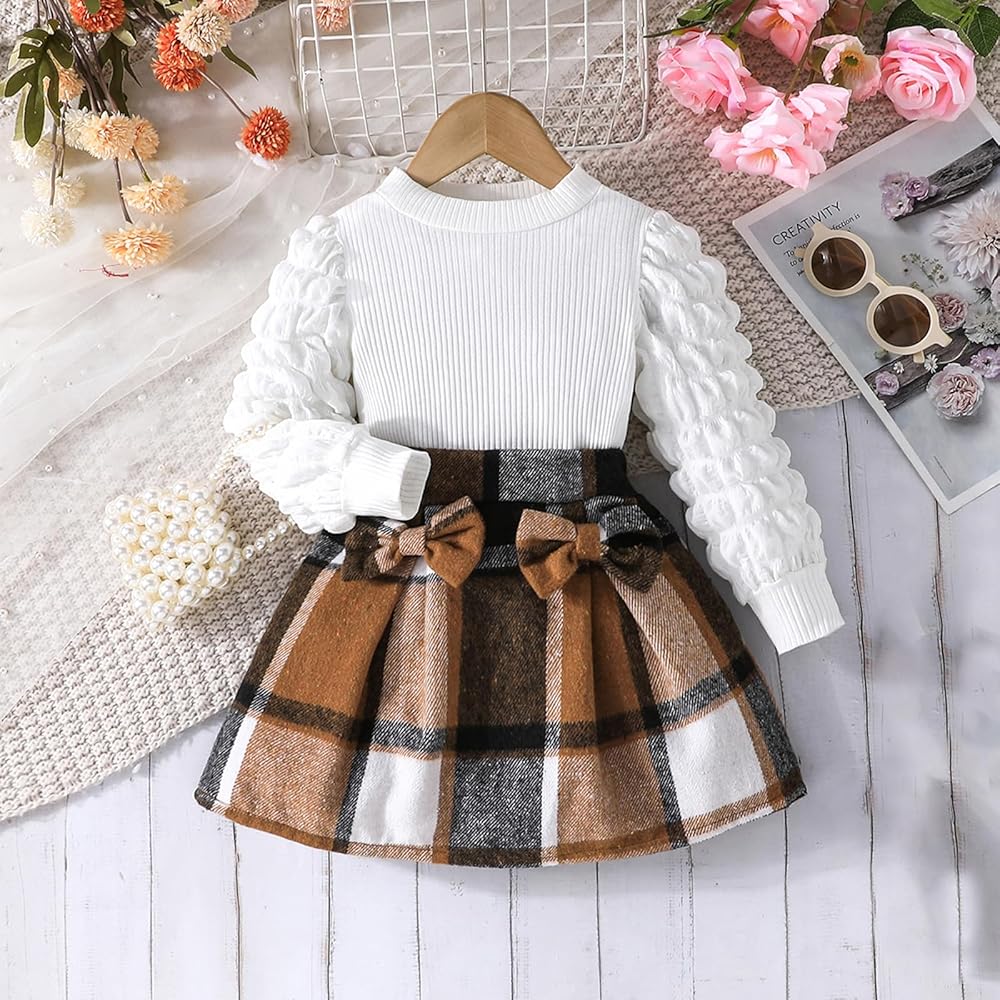 Amazon.com: PENNSOY Toddler Kids Girls Autumn 2PCS Skirt